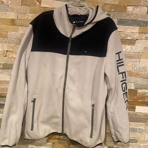 Tommy Hilfiger Gray Navy Fleece Hoodie 2xl